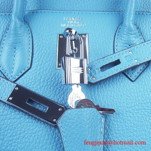 Hermes Birkin 30cm Togo Leather Bag Light Blue 6088